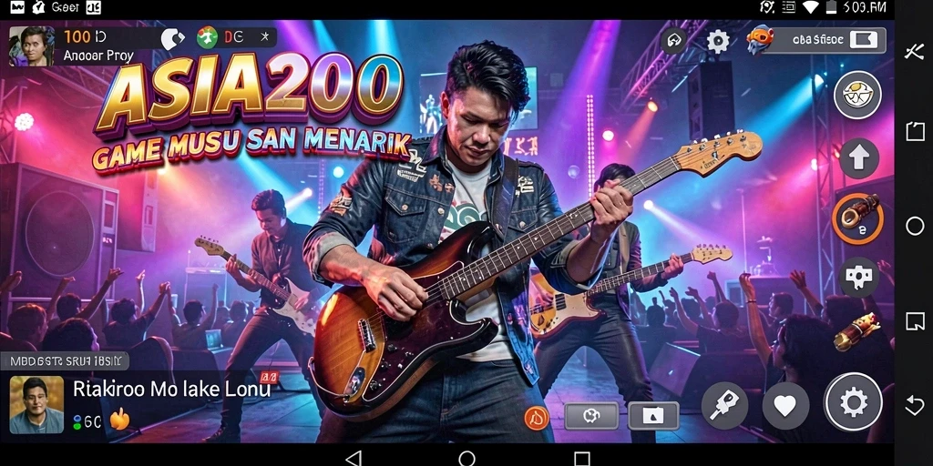 Tampilan gameplay ASIA200 yang penuh warna dan dinamis.