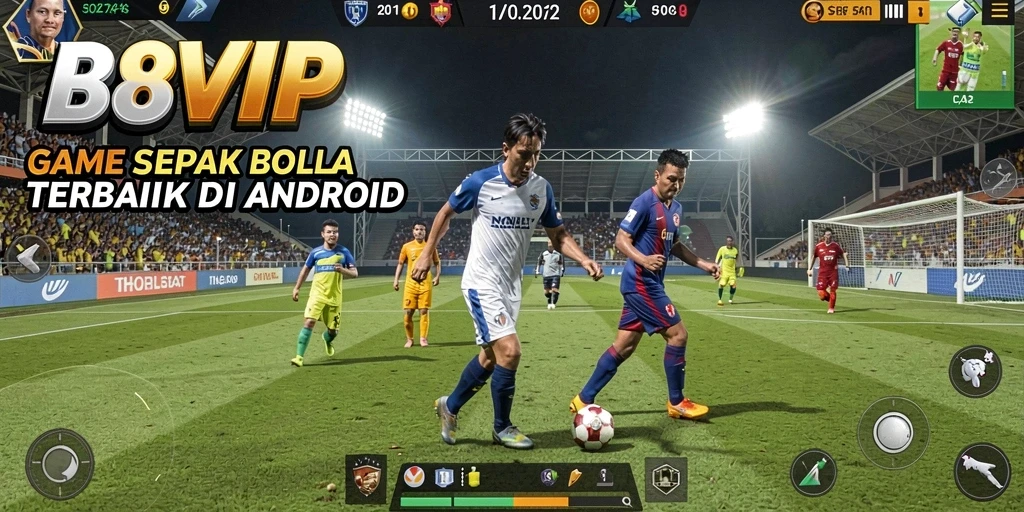 Tampilan action-packed gameplay B8VIP dengan grafis sepak bola yang menakjubkan.