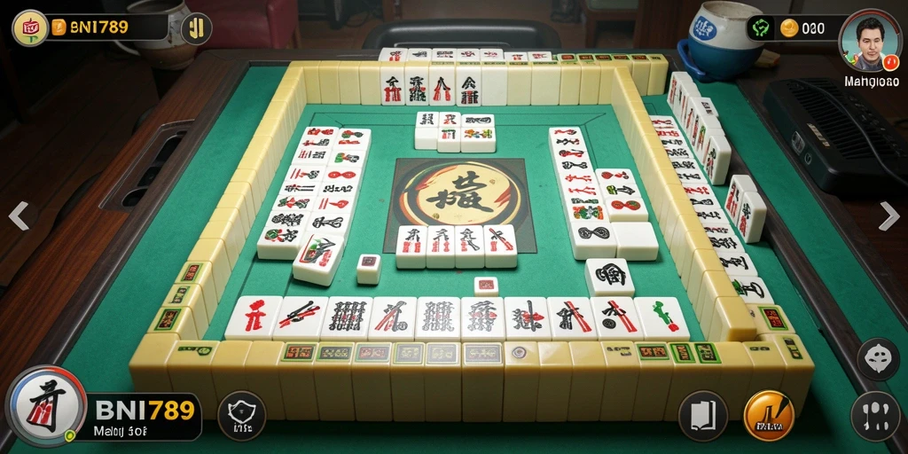 Tampilan menarik dari gameplay Mahjong di BNI789.