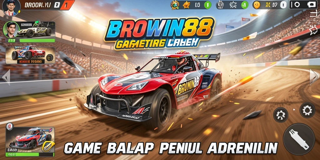 Tampilan aksi balapan mendebarkan di BROWIN88.