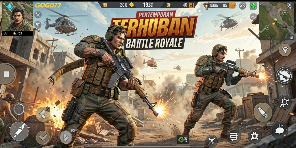 Gameplay menegangkan dalam GOGO77 saat para pemain bertempur untuk bertahan hidup.