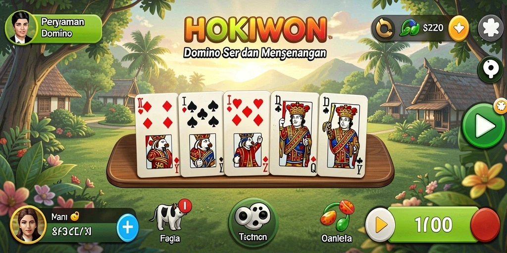 Tampilan seru gameplay HOKIWON dengan Domino