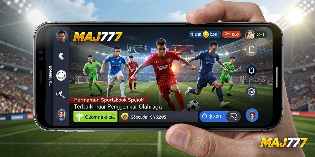 Tangkapan layar utama MAJ777 yang menunjukkan tampilan permainan Sportsbook.