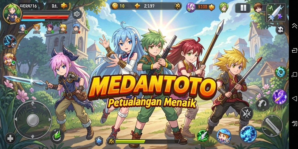 Tampilan permainan seru di MEDANTOTO dengan karakter Anime yang menawan.