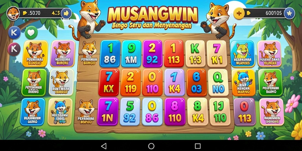 Tampilan penuh aksi saat bermain Bingo di MUSANGWIN.