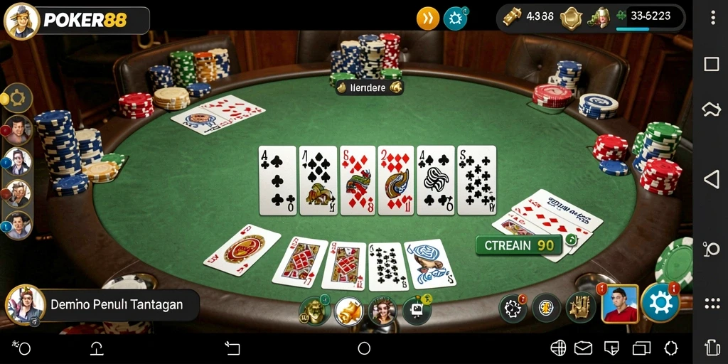 Screenshot dari gameplay seru Domino di POKER88.