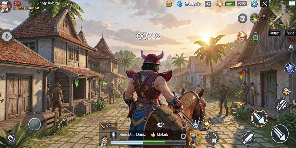 Menampilkan gameplay menarik dari QQ222 dalam simulasi dunia.