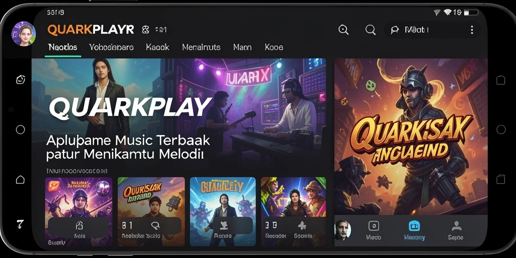 Tampilan utama QUARKPLAY dengan akses mudah ke lagu-lagu favorit.