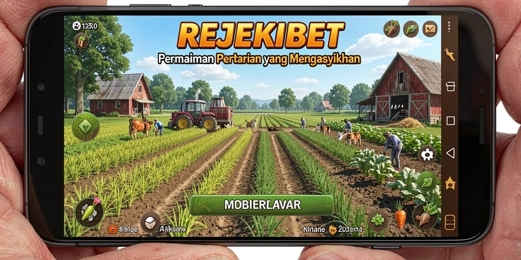 Tampilan menawan dari gameplay REJEKIBET yang menunjukkan aktivitas pertanian.