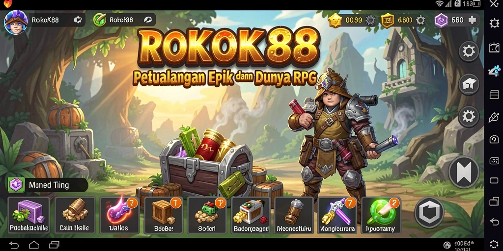 Screenshot gameplay ROKOK88 menampilkan aksi RPG yang mendebarkan