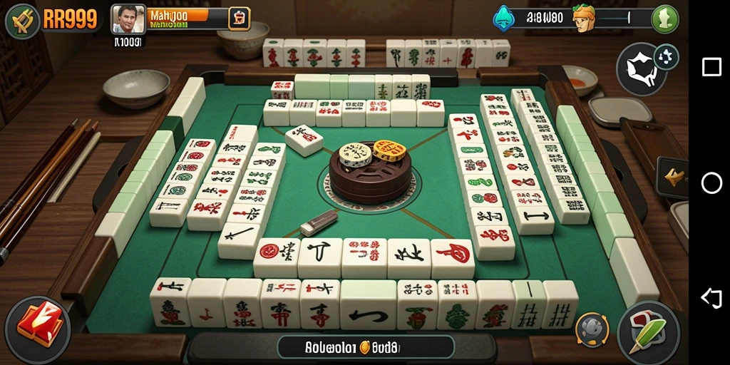 Screenshot gameplay RR999 menampilkan aksi seru permainan Mahjong.