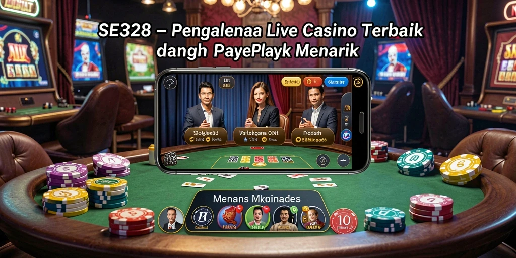 Screenshot SE328 menampilkan dealer langsung dan gameplay Live Casino yang seru.