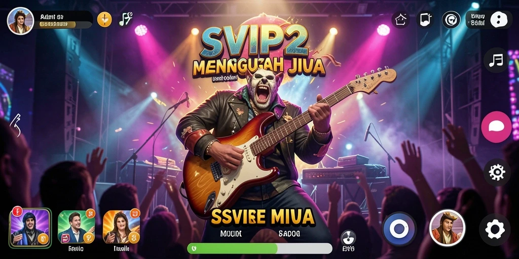 Tampilan gameplay <strong>SVIP2</strong> dengan aksi musik yang seru.
