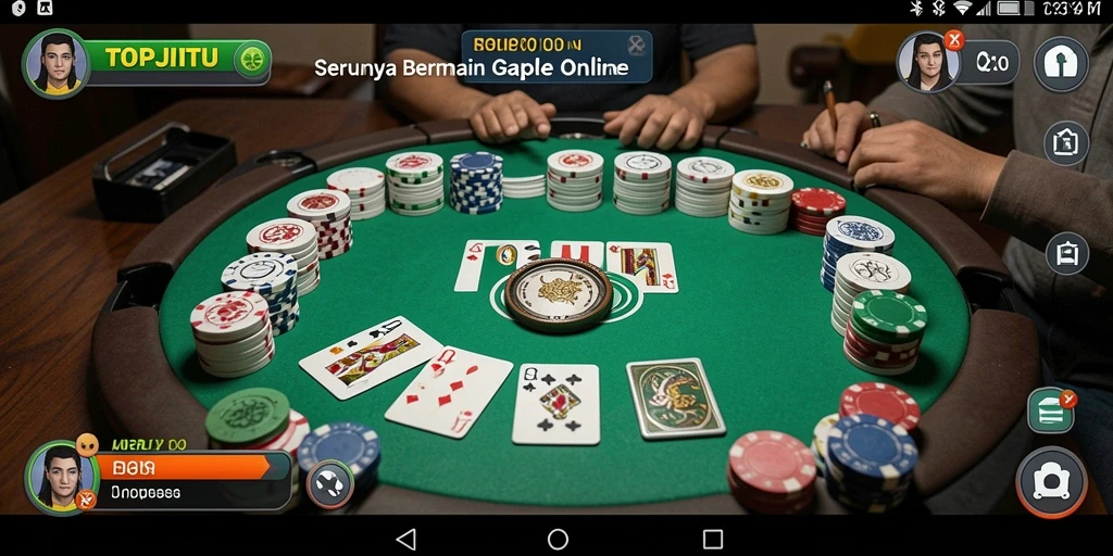 Screenshot gameplay TOPJITU menampilkan momen seru di permainan Gaple.