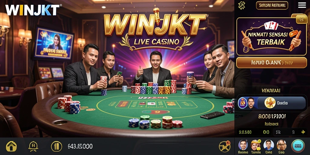 Tampilan gameplay Live Casino yang mendebarkan di WINJKT.