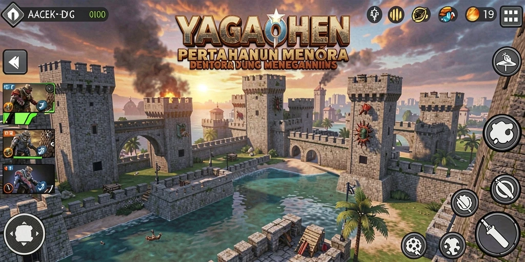 Tampilan menegangkan YAGAOHEN dengan aksi pertahanan menara.
