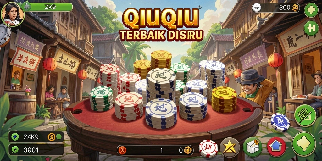 Tampilan gameplay QiuQiu yang seru dan kompetitif.